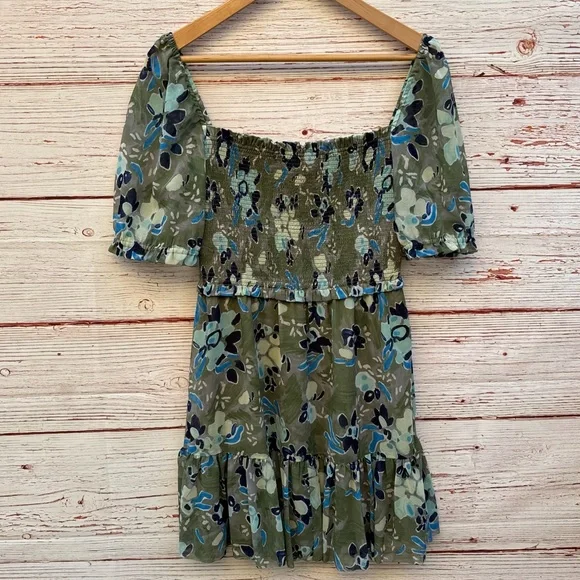 Wilfred Laken Short Sleeve Mini Dress in Sage Frost/Blues Sz M - Picture 7 of 16